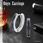 Sterling Silver Simulated Opal Hoop Earrings