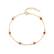 Sterling Silver Agate Beaded Bracelet