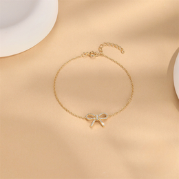 Sterling Silver New Bow Zircon Bracelet