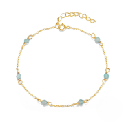 Sterling Silver Agate Beaded Bracelet