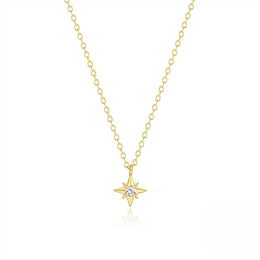 Sterling Silver Hot-selling Classic Octagram Zircon Inlaid Light Luxury Collarbone Necklace