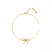 Sterling Silver New Bow Zircon Bracelet