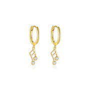 Sterling Silver Musical Note Fashion Earrings