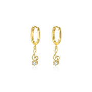 Sterling Silver Musical Note Fashion Earrings