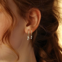 Sterling Silver Musical Note Fashion Earrings