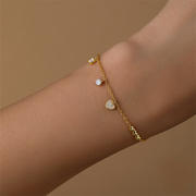 Sterling Silver Fashion Love Heart Zircon Inlaid Super Sparkling Light Luxury Temperament Bracelet For Women