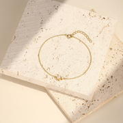 Sterling Silver Minimalist Pearl And Zircon Bracelet