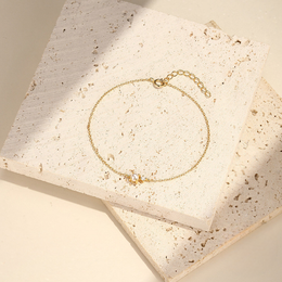 Sterling Silver Minimalist Pearl And Zircon Bracelet