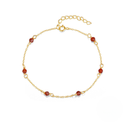 Sterling Silver Agate Beaded Bracelet