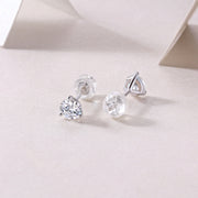 Freeze Frame Luxury Fashion Diamond Earrings Stud Set With Mosan Diamond Silver Jewelry