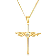 14K Gold Angel Heart Necklace